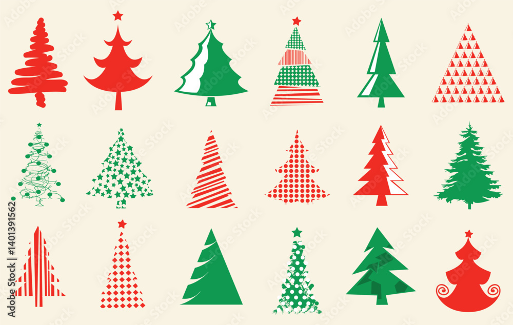 Obraz premium Christmas tree silhouettes