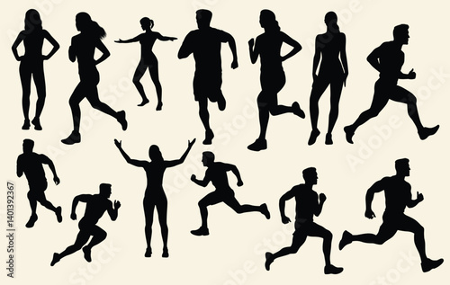 Running silhouettes
