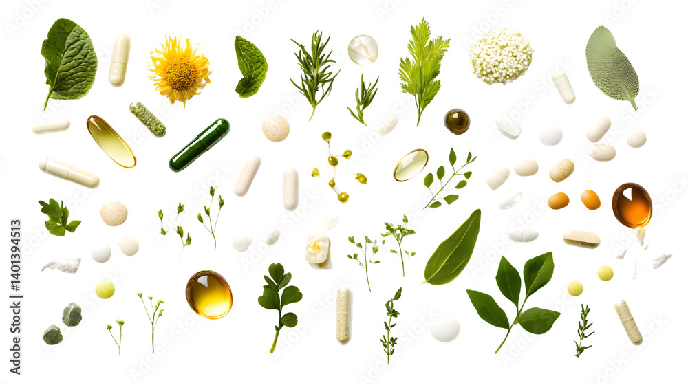 High-Quality Image of Natural Plant-Based Vitamin Supplements for Health and Wellness High-Quality Image of Natural Plant-Based Vitamin Supplements for Health and Wellness