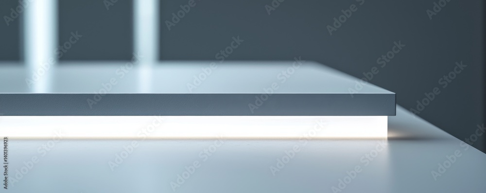 custom made wallpaper toronto digitalModern workspace with sleek design and soft illumination on a minimalist table.