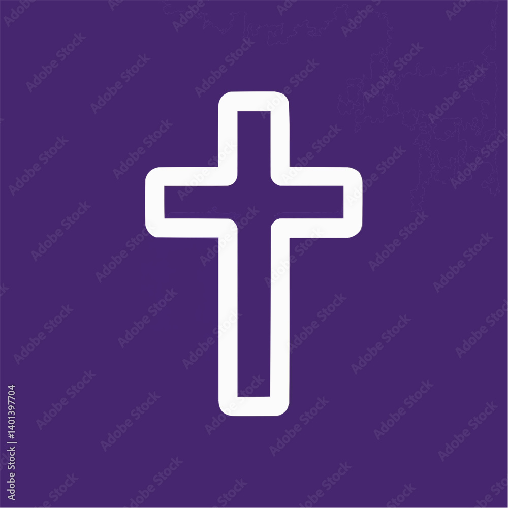 Obraz premium White Cross on Purple Background