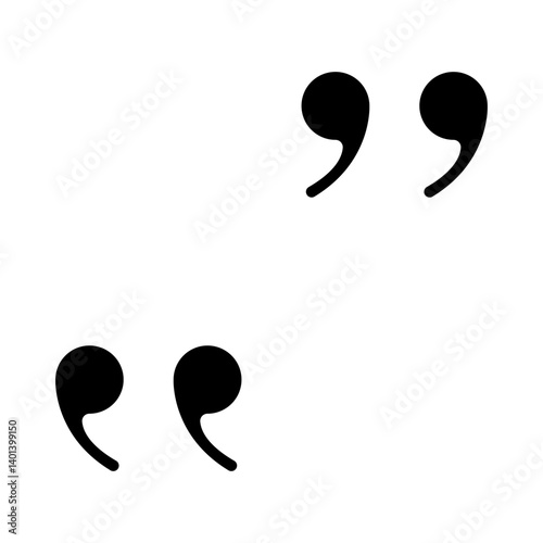 Quotes Vector Glyph Icon Design