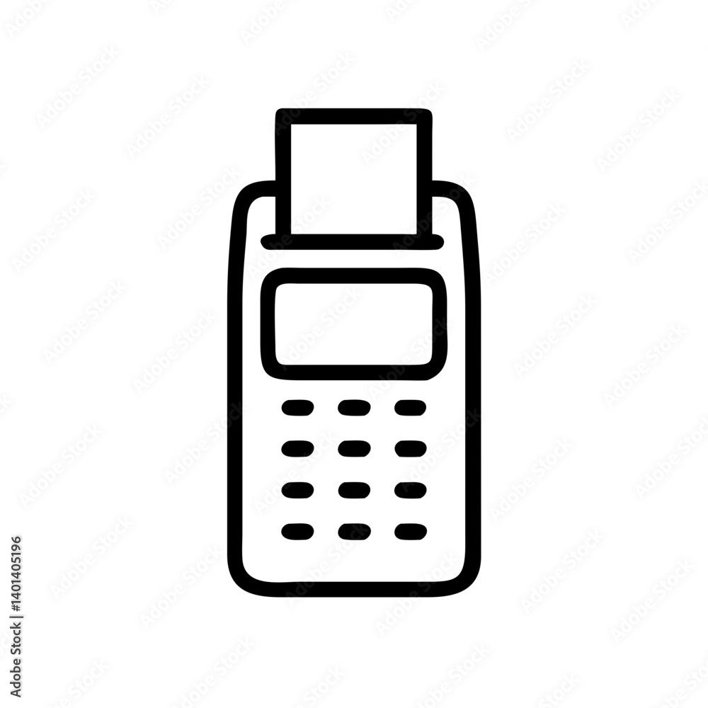 POS terminal icon on white background POS terminal icon on white background