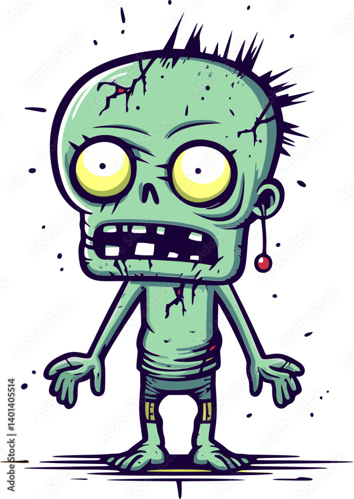 Fototapeta premium Zombie Face Art PNG Undead Zombie Illustration SVG