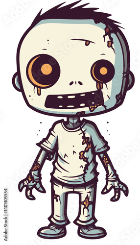 Zombie Walking Horror Zombie Cartoon Character Vector