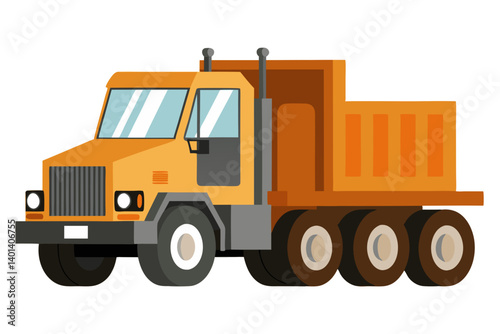 Vector of an industrial heavy-duty transport truck or forklift, isolated on white background.
