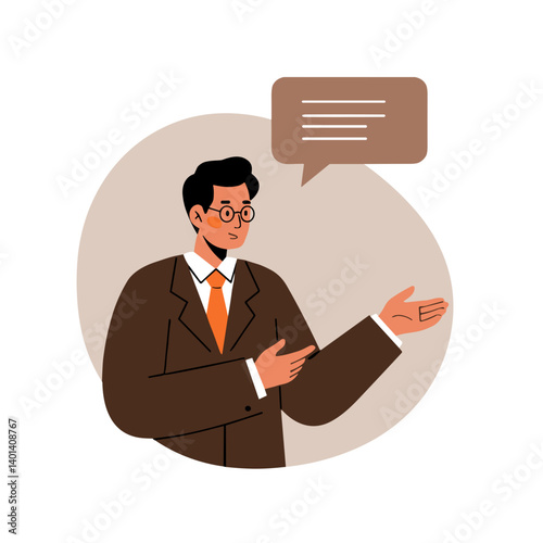 Asian manager expressing ideas in a professional setting  