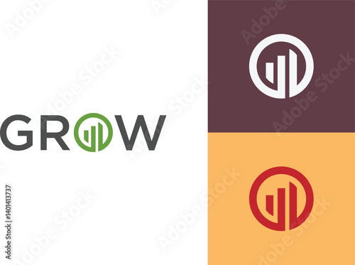 Modern growth logo design wordmark. Abstract arrow shapes logo design in letter o arrow vector illustration. Symbol, icon, creative.