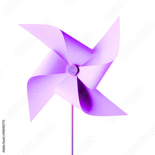 A good, easy-to-understand name for this image could be: Colorful pinwheel toy spinning in the wind on a transparent background.