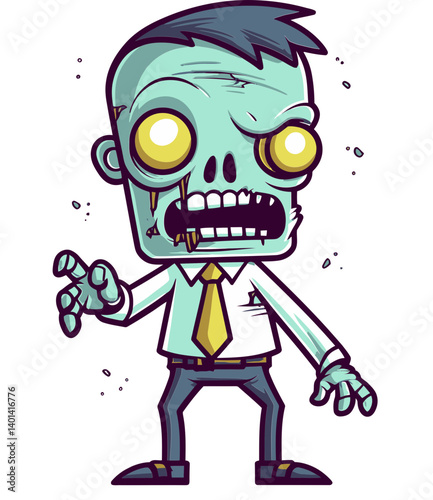 Zombie with Chipped Teeth PNG Horror Zombie with Gaping Mouth SVG