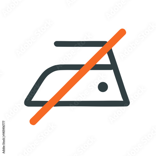 No Ironing Symbol Icon in Simple Flat Design  