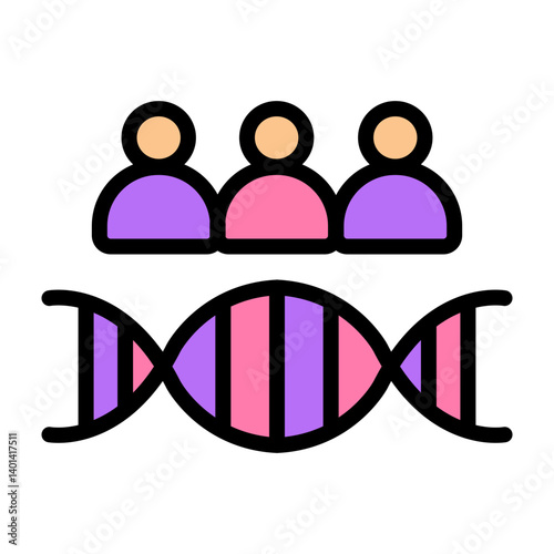 Ancestry Match Vector Filled Icon Design