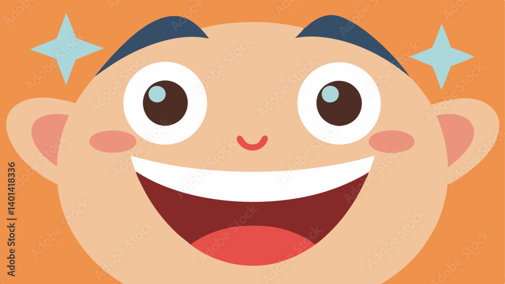 Joyful Expression A closeup view of a face bursting with laughter featuring wide sparkling eyes a big open mouth showing teeth and rosy . The eyebrows are arched high emphasizing Joyful Expression A closeup view of a face bursting with laughter featuring wide sparkling eyes a big open mouth showing teeth and rosy . The eyebrows are arched high emphasizing