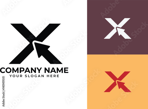 Modern growth logo design wordmark. Abstract arrow shapes logo design in letter x arrow vector illustration. Symbol, icon, creative.