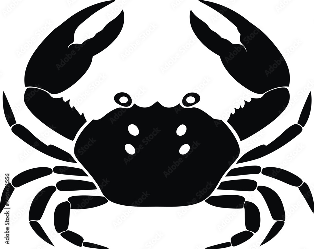 crab vector crab icon black silhouette seafood crab vector crab icon black silhouette seafood
