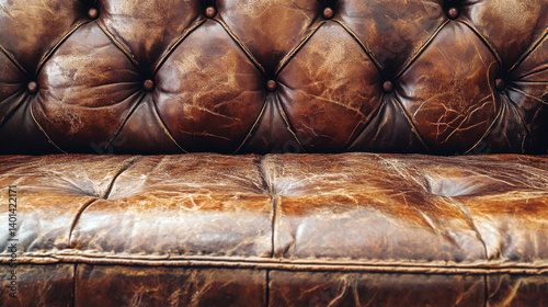 Distressed brown leather texture, cracked and worn, vintage industrial sofa surface