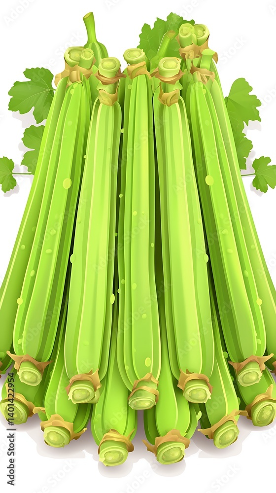 Fototapeta premium Pile of Celery Stalks