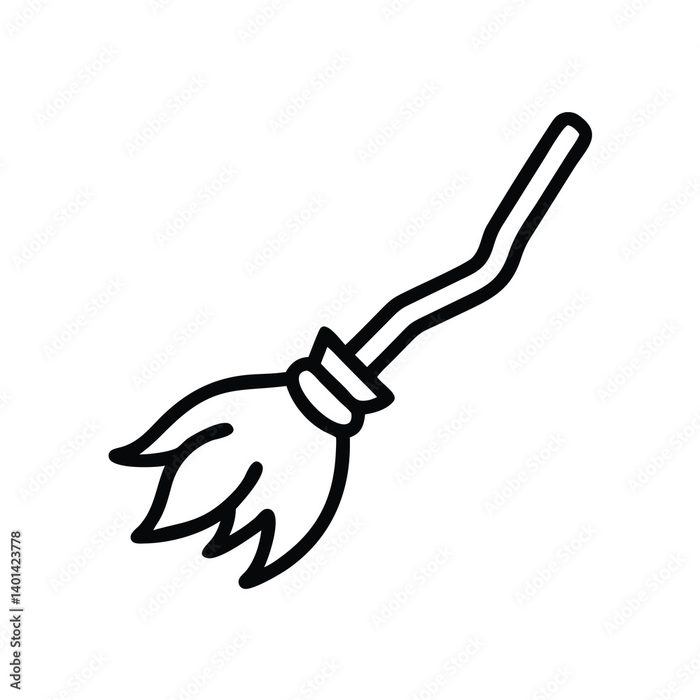 Simple Outline Broom Illustration Perfect For Halloween Or Cleaning Concepts And Spooky Designs Isolated Simple Outline Broom Illustration Perfect For Halloween Or Cleaning Concepts And Spooky Designs Isolated