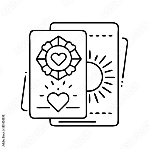 affirmation cards icon, affirmation cards line art - simple line art of affirmation cards, perfect for affirmation cards logos and icons