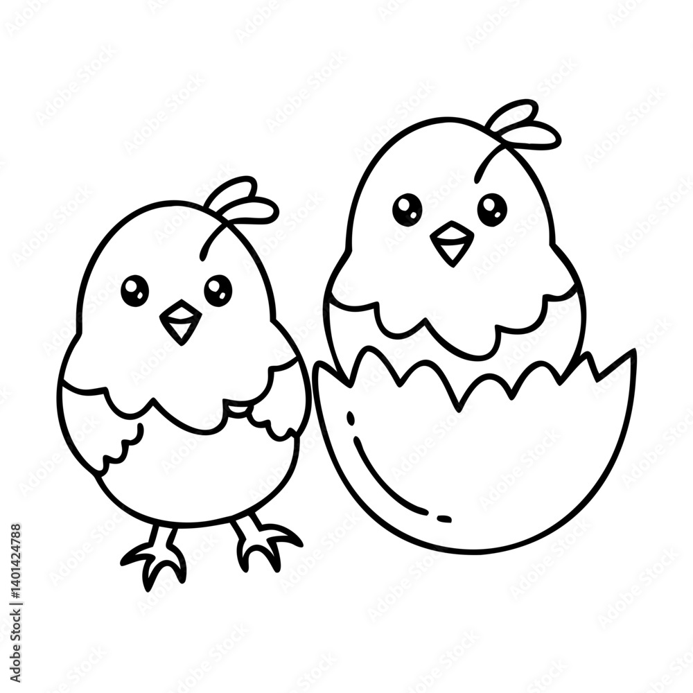 Obraz premium baby chicks icon, baby chicks line art - simple line art of baby chicks, perfect for baby chicks logos and icons