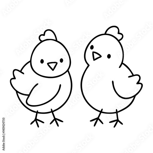 baby chicks icon, baby chicks line art - simple line art of baby chicks, perfect for baby chicks logos and icons