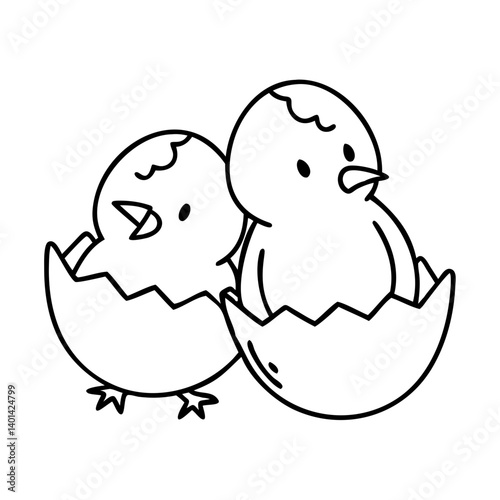 baby chicks icon, baby chicks line art - simple line art of baby chicks, perfect for baby chicks logos and icons