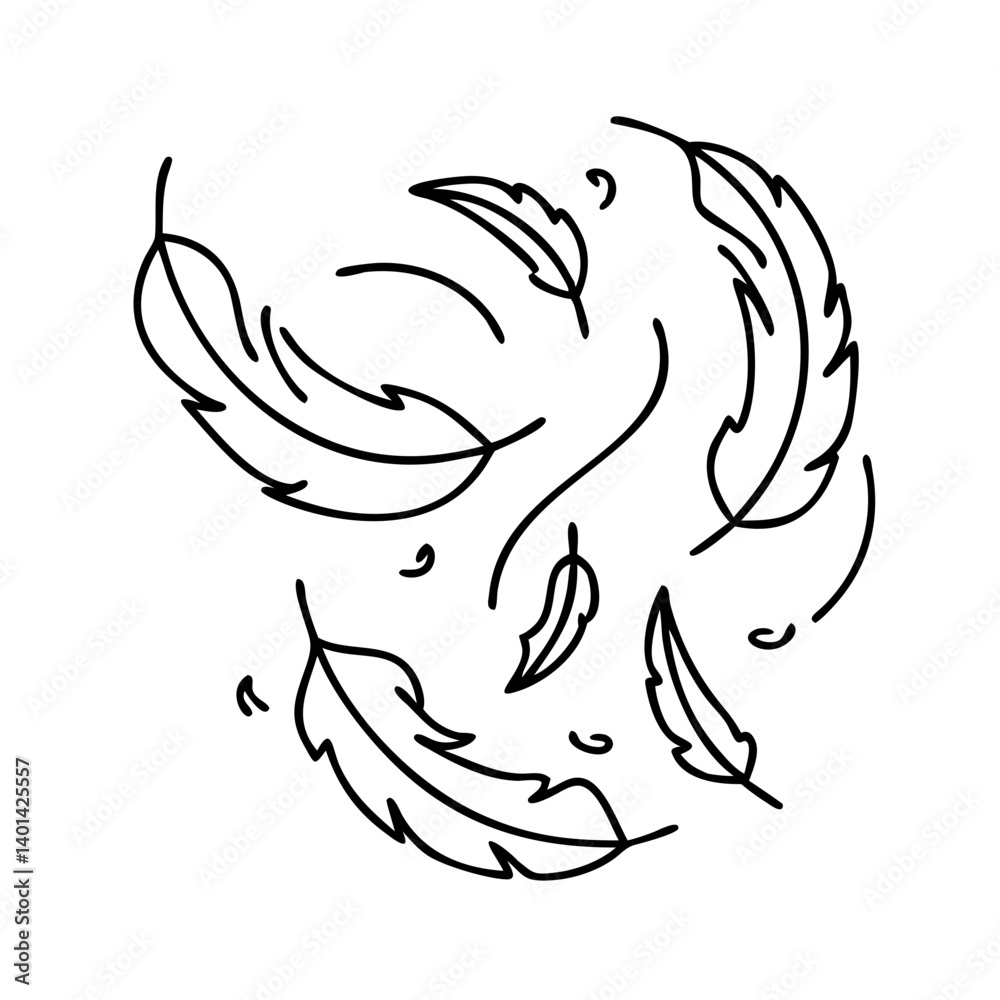 bird feathers falling icon, bird feathers falling line art - simple line art of bird feathers falling, perfect for bird feathers falling logos and icons bird feathers falling icon, bird feathers falling line art - simple line art of bird feathers falling, perfect for bird feathers falling logos and icons