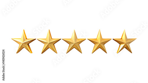 gold star icon isolated on transparent white background, clipping path