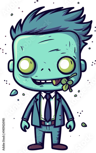 Undead Zombie with Bloodshot Eyes Walking Zombie with Limping Leg Vector