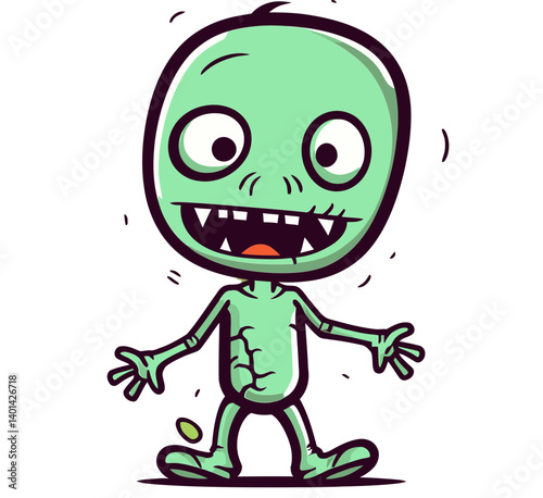Zombie with Unhinged Jaw Horror Zombie with Pus Dripping Mouth PNG