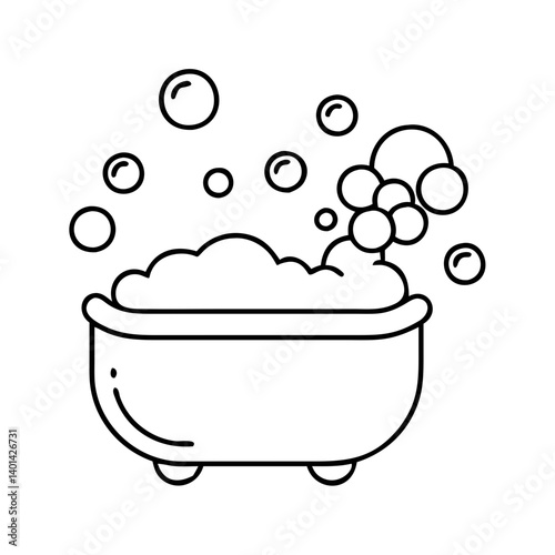 bubble bath icon, bubble bath line art - simple line art of bubble bath, perfect for bubble bath logos and icons