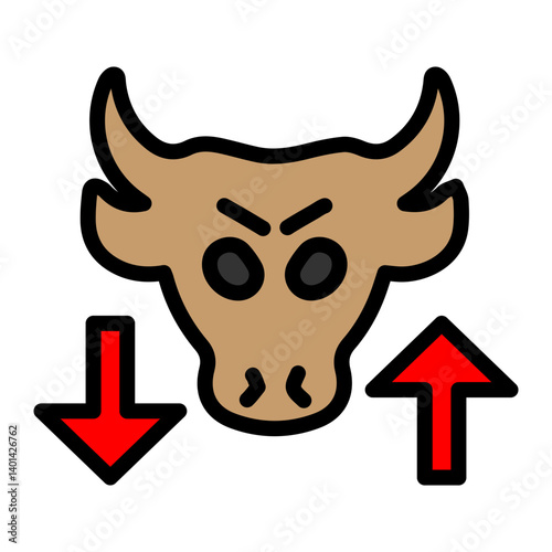 Bull Market Vector Filled Icon Design