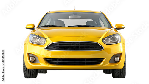 Obraz na płótnie yellow car isolated on transparent white background, clipping path w salonie
