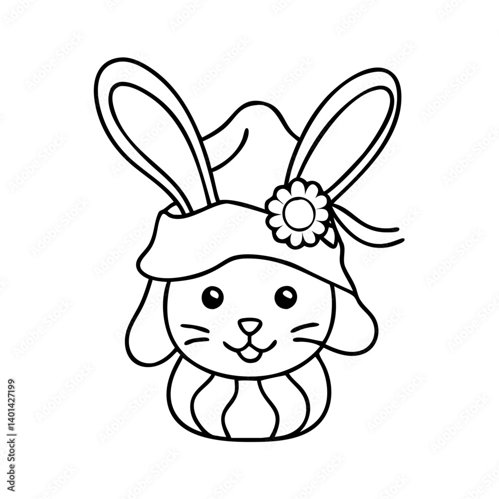 bunny in a bonnet icon, bunny in a bonnet line art - simple line art of bunny in a bonnet, perfect for bunny in a bonnet logos and icons bunny in a bonnet icon, bunny in a bonnet line art - simple line art of bunny in a bonnet, perfect for bunny in a bonnet logos and icons