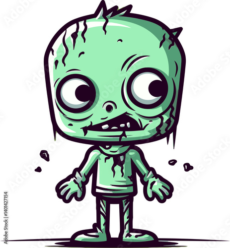 Zombie with Crumbling Body PNG Undead Zombie with Darkened Eyes PNG