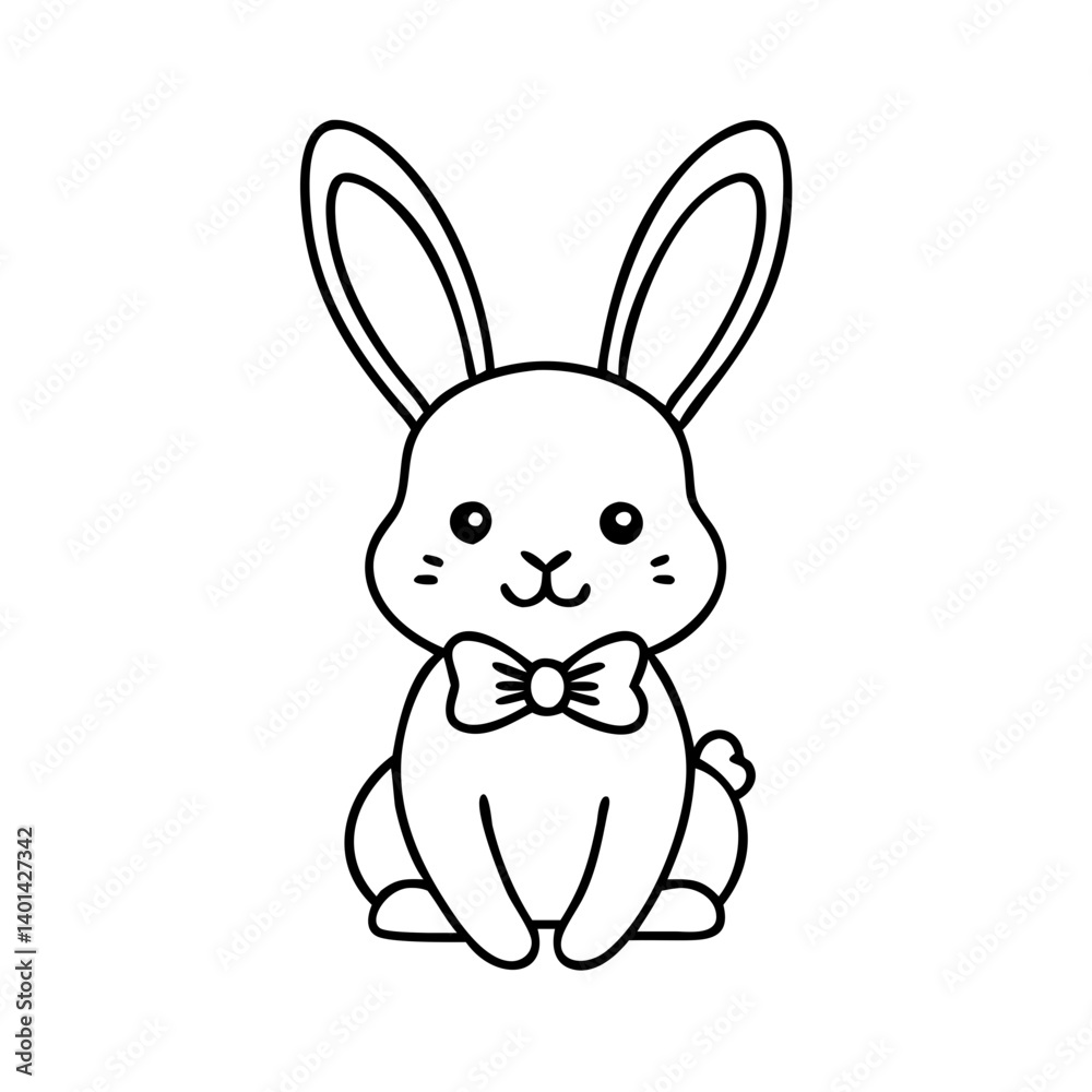 bunny with bow tie icon, bunny with bow tie line art - simple line art of bunny with bow tie, perfect for bunny with bow tie logos and icons bunny with bow tie icon, bunny with bow tie line art - simple line art of bunny with bow tie, perfect for bunny with bow tie logos and icons