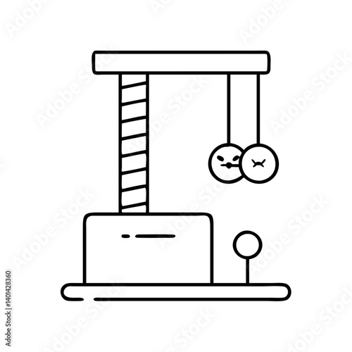 cat scratching post icon, cat scratching post line art - simple line art of cat scratching post, perfect for cat scratching post logos and icons