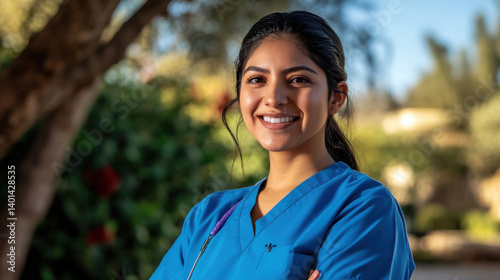 Young nurse in uniform, professional and caring, representing dedication in healthcare
