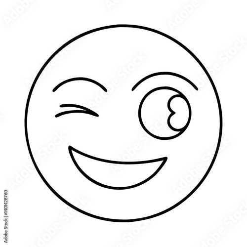 cheeky wink icon, cheeky wink line art - simple line art of cheeky wink, perfect for cheeky wink logos and icons