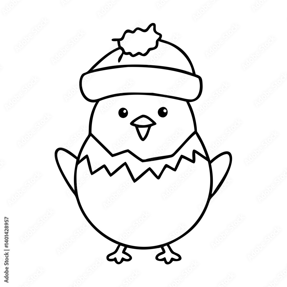 chick with eggshell hat icon, chick with eggshell hat line art - simple line art of chick with eggshell hat, perfect for chick with eggshell hat logos and icons chick with eggshell hat icon, chick with eggshell hat line art - simple line art of chick with eggshell hat, perfect for chick with eggshell hat logos and icons