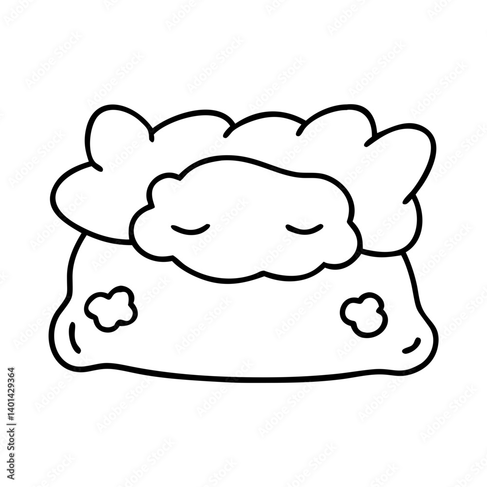 cloud pillow icon, cloud pillow line art - simple line art of cloud pillow, perfect for cloud pillow logos and icons cloud pillow icon, cloud pillow line art - simple line art of cloud pillow, perfect for cloud pillow logos and icons