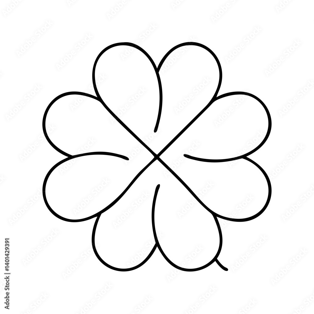 clover icon, clover line art - simple line art of clover, perfect for clover logos and icons clover icon, clover line art - simple line art of clover, perfect for clover logos and icons