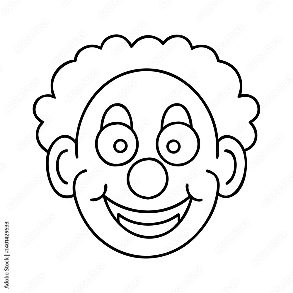 Obraz premium clown face icon, clown face line art - simple line art of clown face, perfect for clown face logos and icons