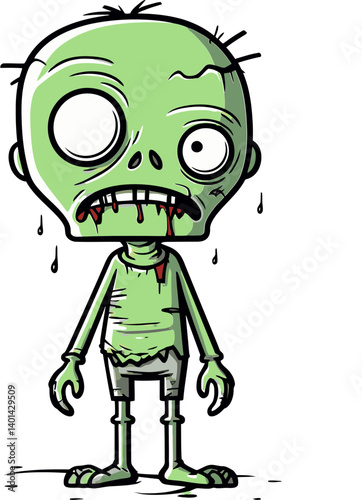 Walking Zombie with Agonized Expression PNG Zombie with Nauseating Stench Vector
