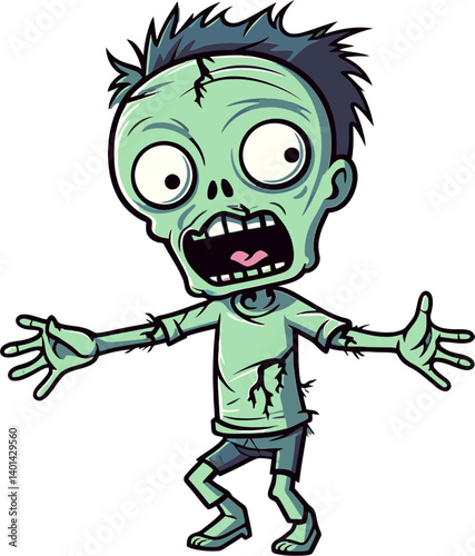 Zombie with Mangled Hands Undead Zombie with Oozing Wounds PNG