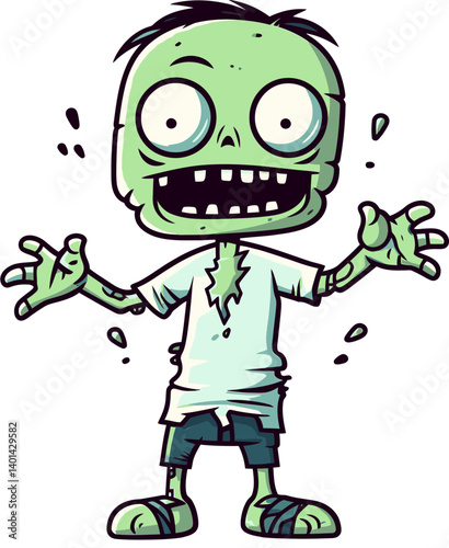 Walking Zombie with Decomposing Flesh Zombie with Mangled Hands SVG