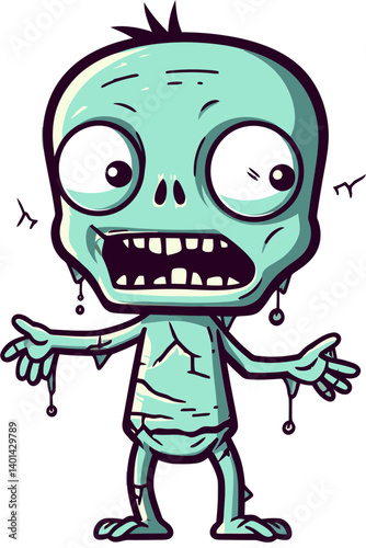 Walking Zombie with Severed Finger PNG Zombie with Open Wound Vector