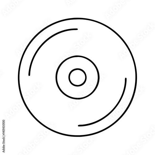 compact disc icon, compact disc line art - simple line art of compact disc, perfect for compact disc logos and icons