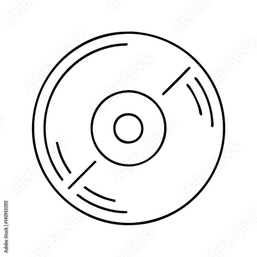 compact disc icon, compact disc line art - simple line art of compact disc, perfect for compact disc logos and icons