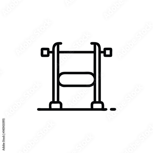 Line Art Illustration Of Gym Equipment Leg Extension Machine For Exercise And Fitness